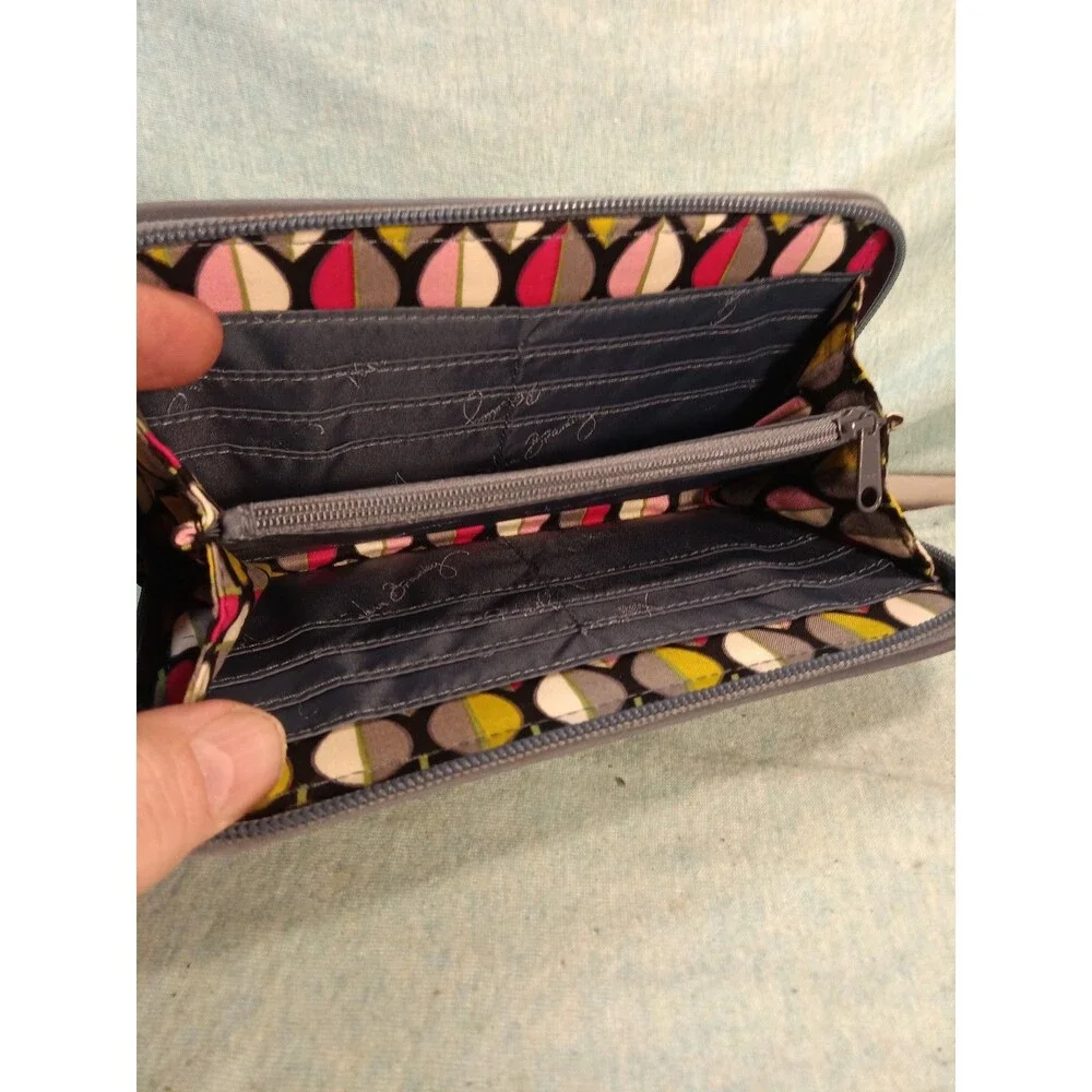 VERA BRADLEY Quilted Zip Around Wristlet Wallet in Gray